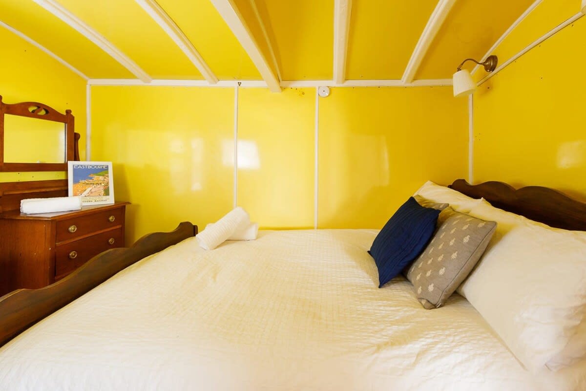 Cosy and comfy, this double room will make you feel like you're sleeping in a train carriage.