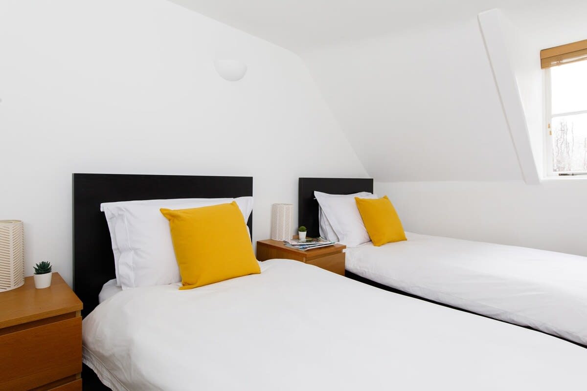 The rooms have luxury bedding and pillows for a restful night's sleep.