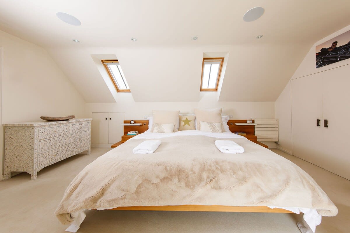 The master bedroom has a luxurious emperor bed for blissful night's sleep.