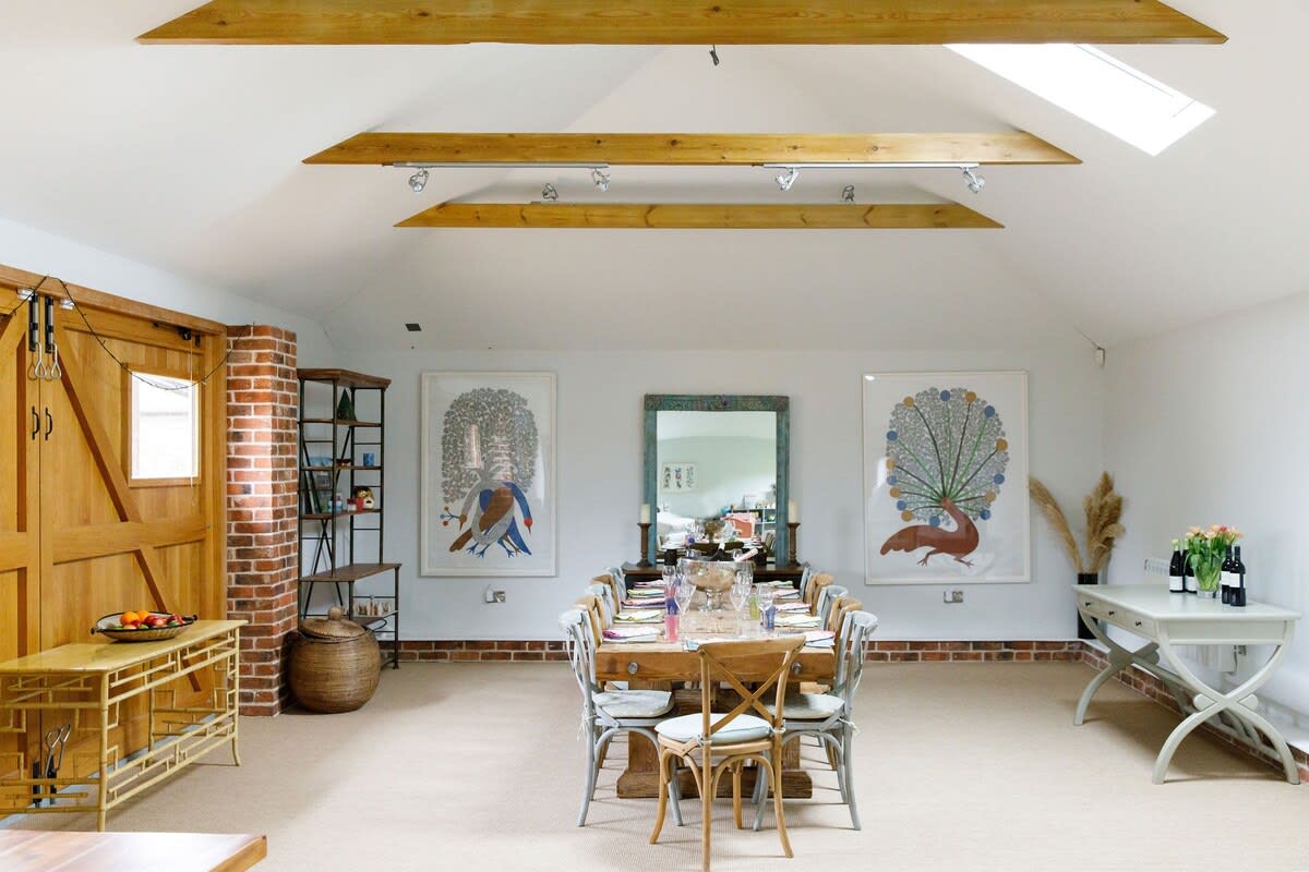 The ultimate dining space in The Barn, a beautifully renovated living space separate from the main house.