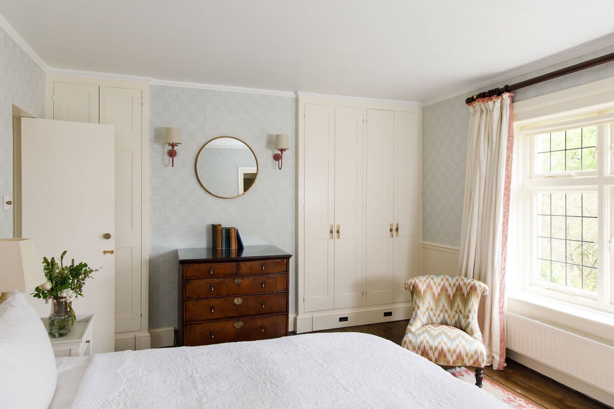 Large windows let plenty of natural light flood in.