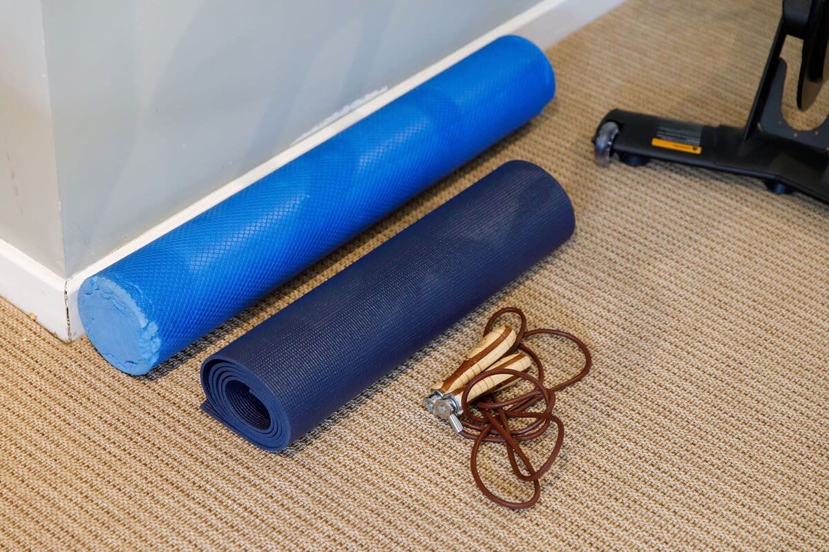 There is plenty of exercise equipment in The Barn for those keen to stay active in between relaxing, eating and drinking!