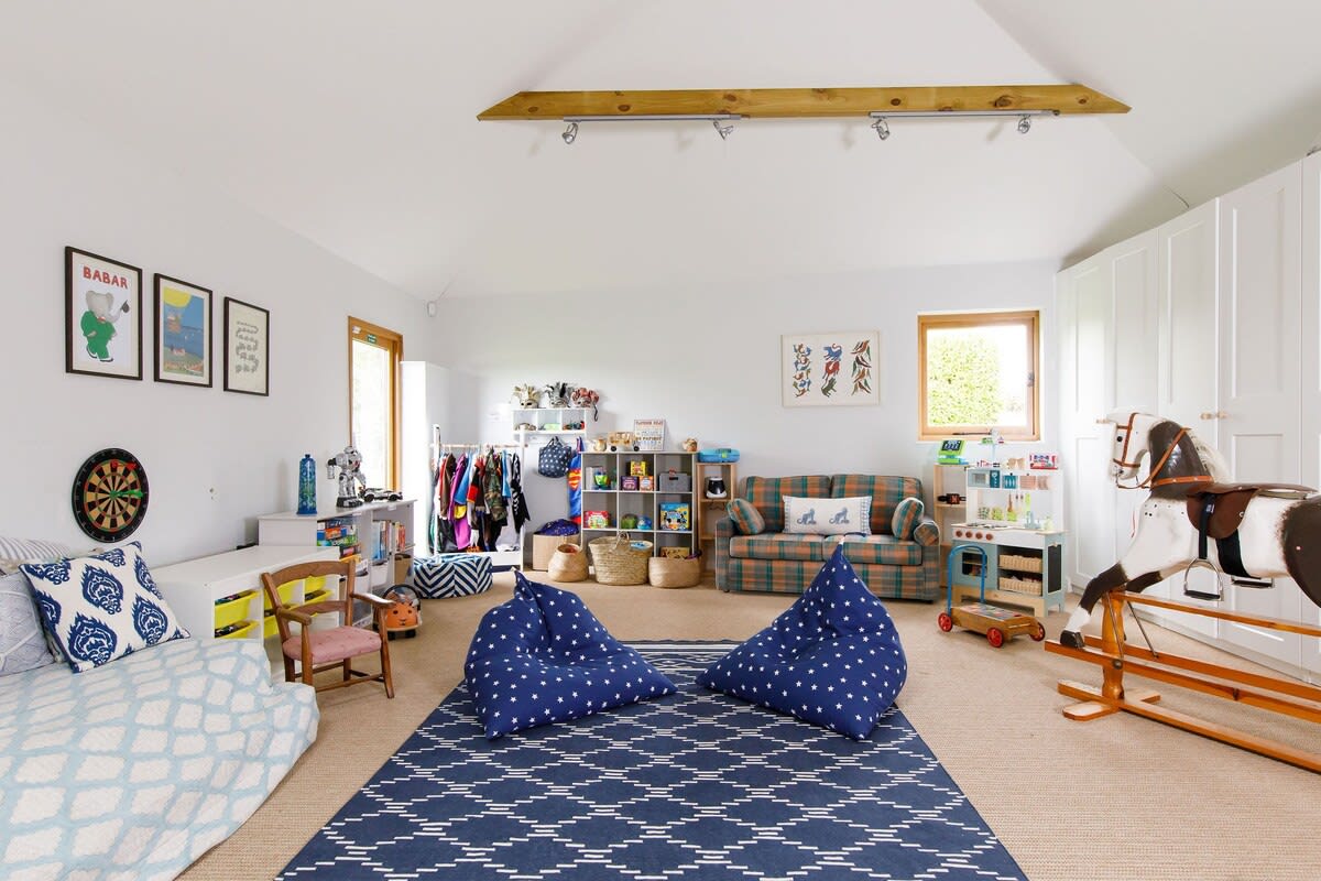 The playroom will keep children happy while parents dine.