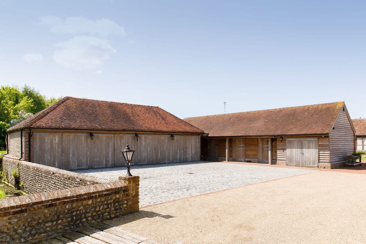 There are four garage bays available for vehicle storage.