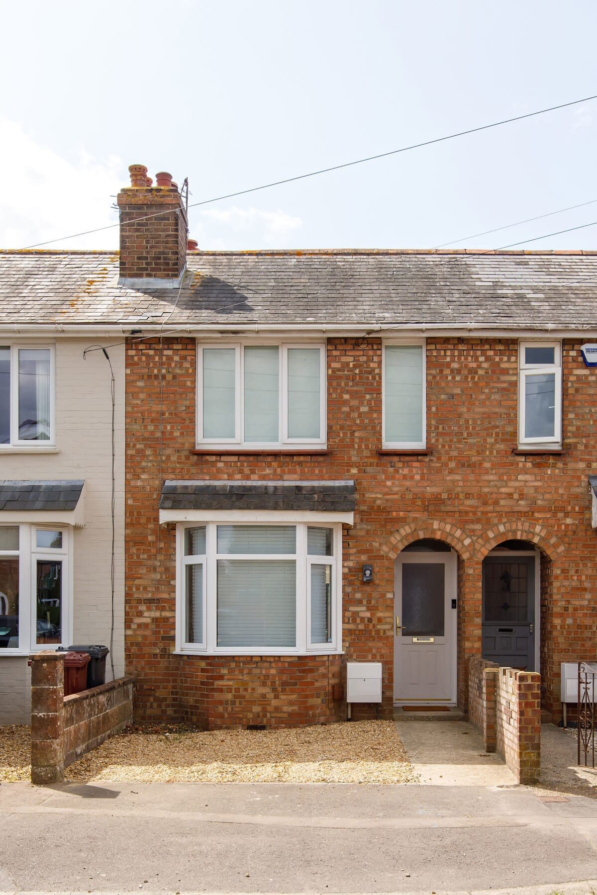 The exterior of the property.