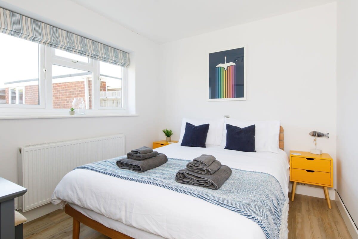 You will find a comfortable king bed.