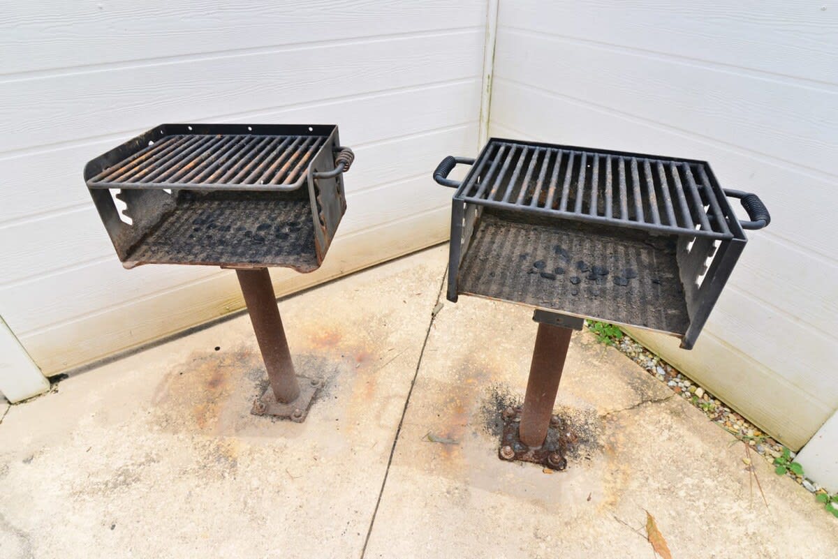 Charcoal Grills in Pool Area