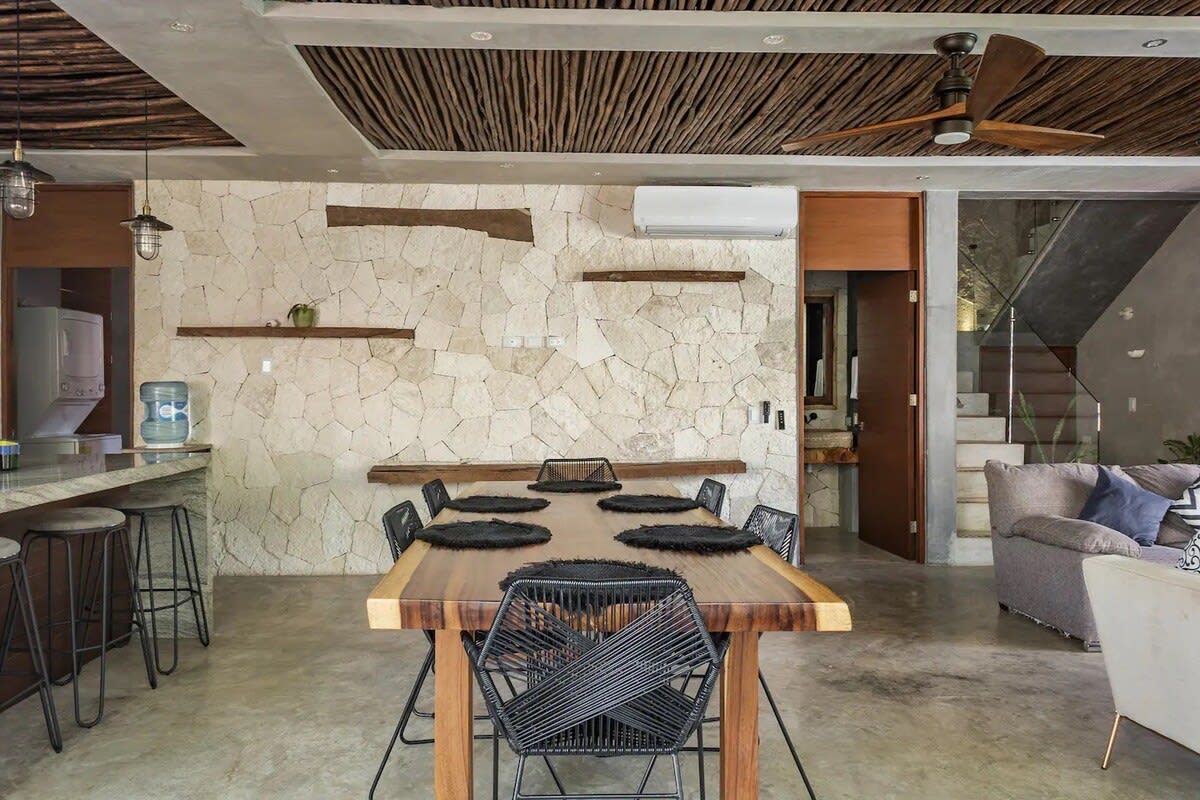Modern dining room located on the ground floor. Includes AC