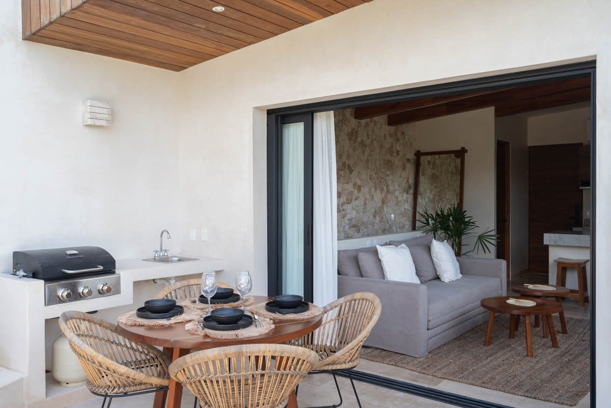 Outdoor dining area.