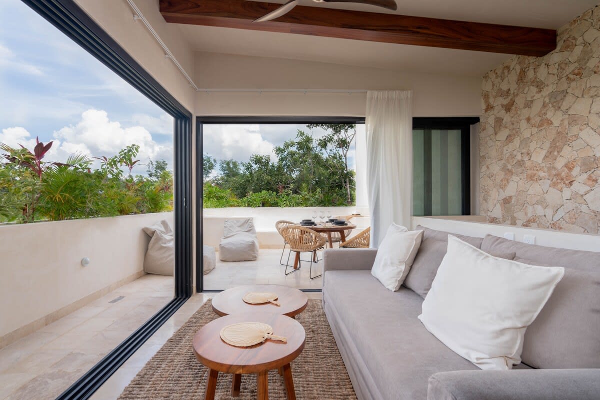 Living room with an exterior view.