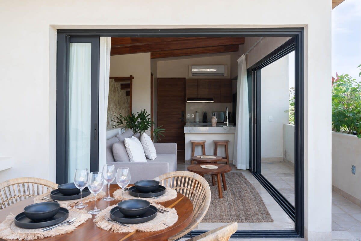 Outdoor dining area.