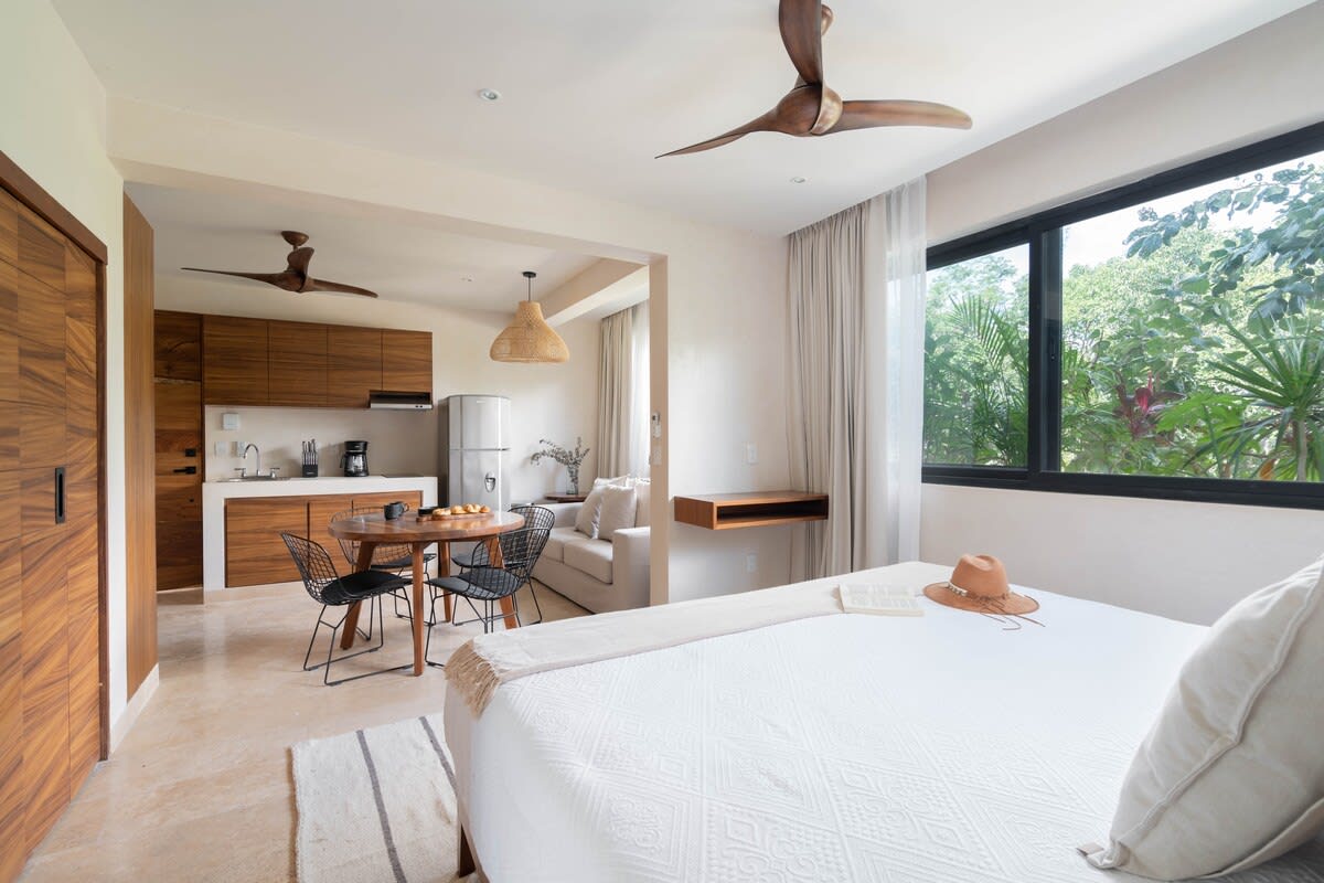 BEDROOM #1 SUITE WITH KITCHEN AN ENSUITE BATHROOM.