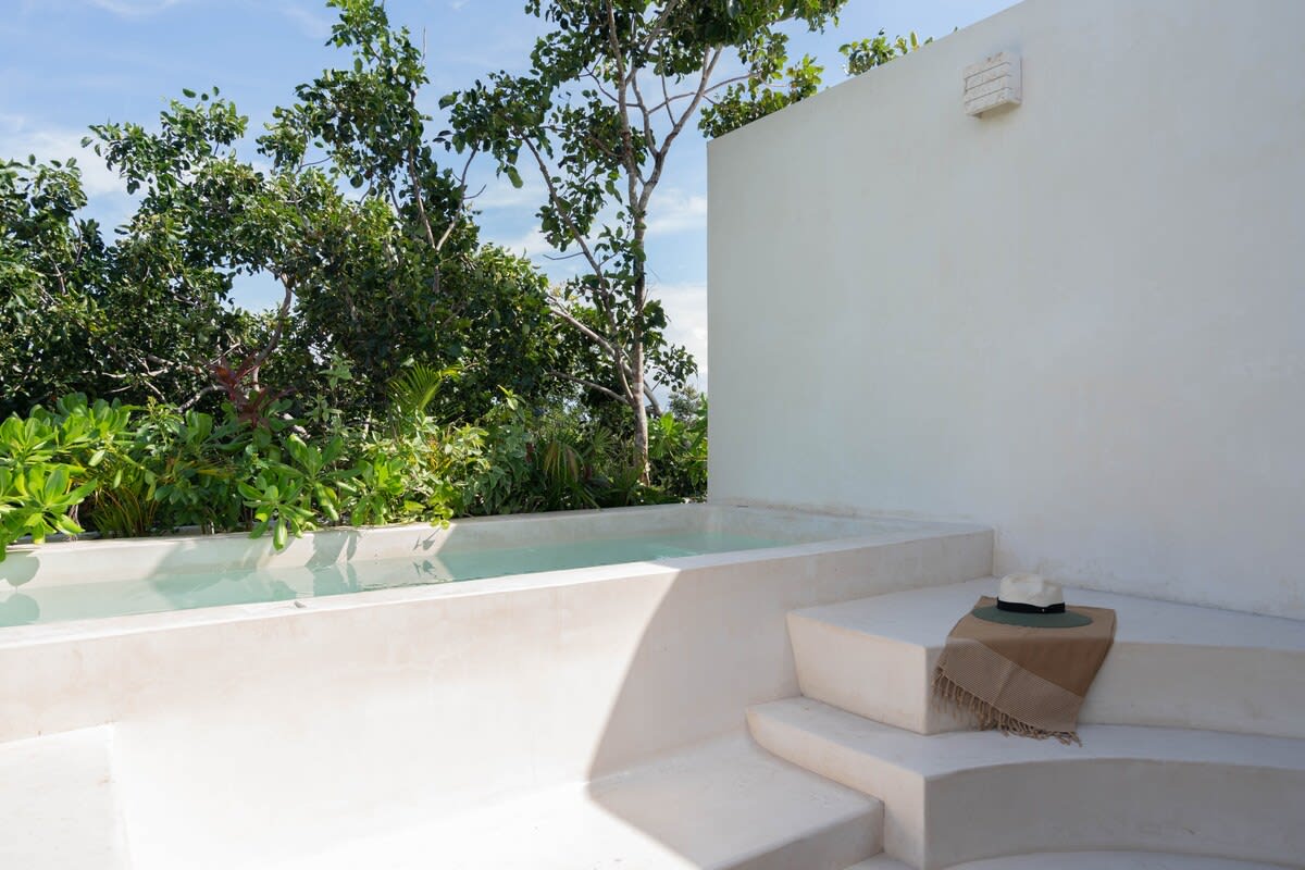 Patio of the penthouse with a plunge pool.