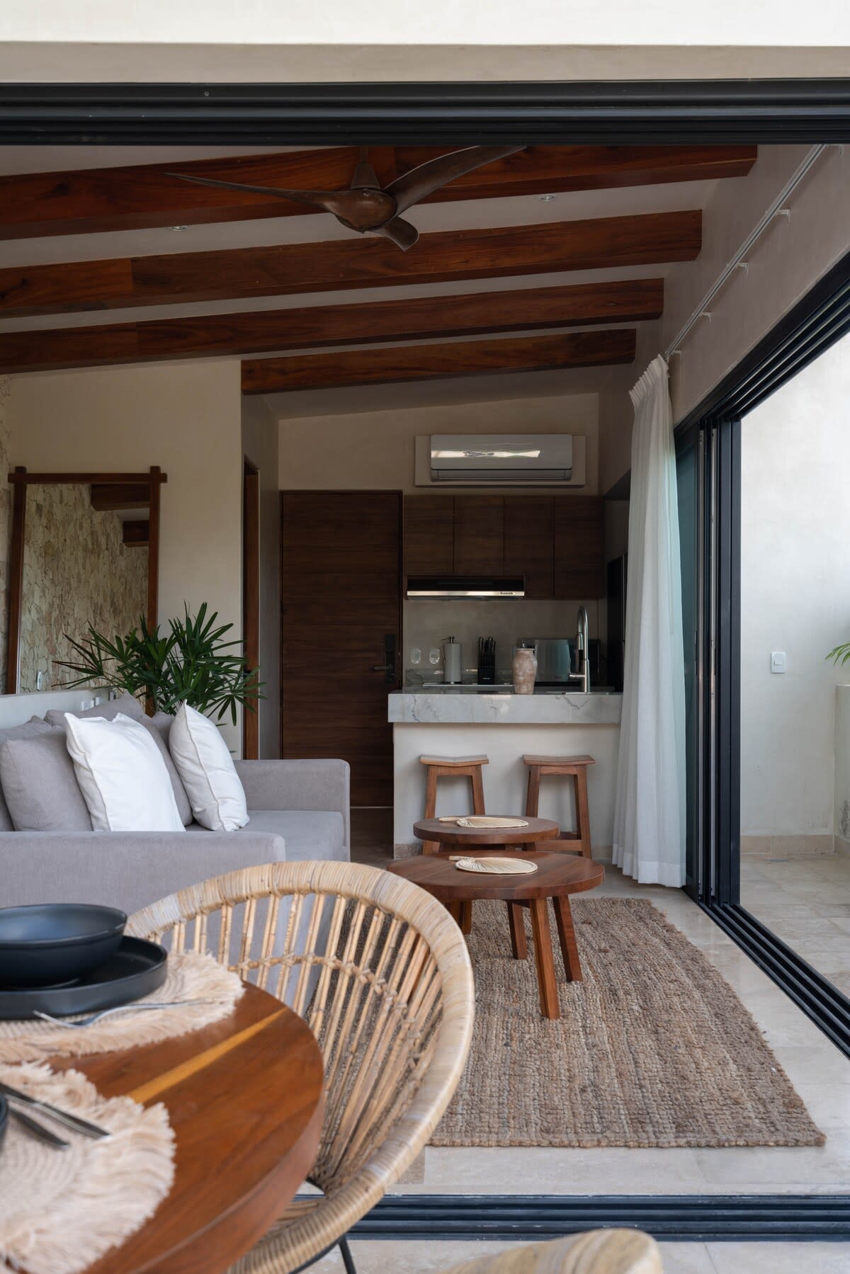 Living room with exterior connection.