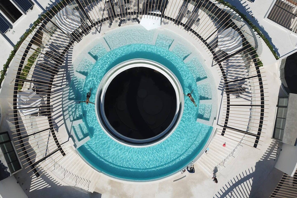 Aerial photo of the pool.