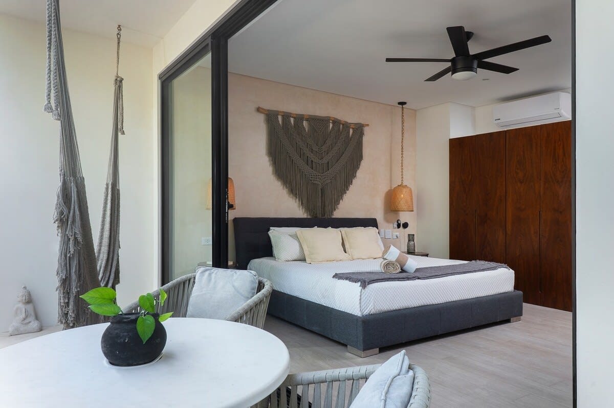 Unit patio with access to the bedroom.