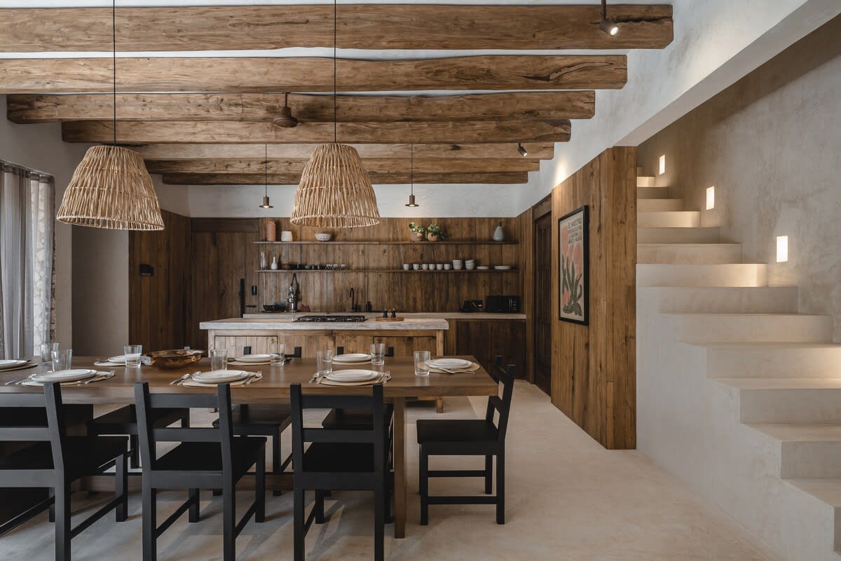 Dining room and kitchen located on the ground floor.