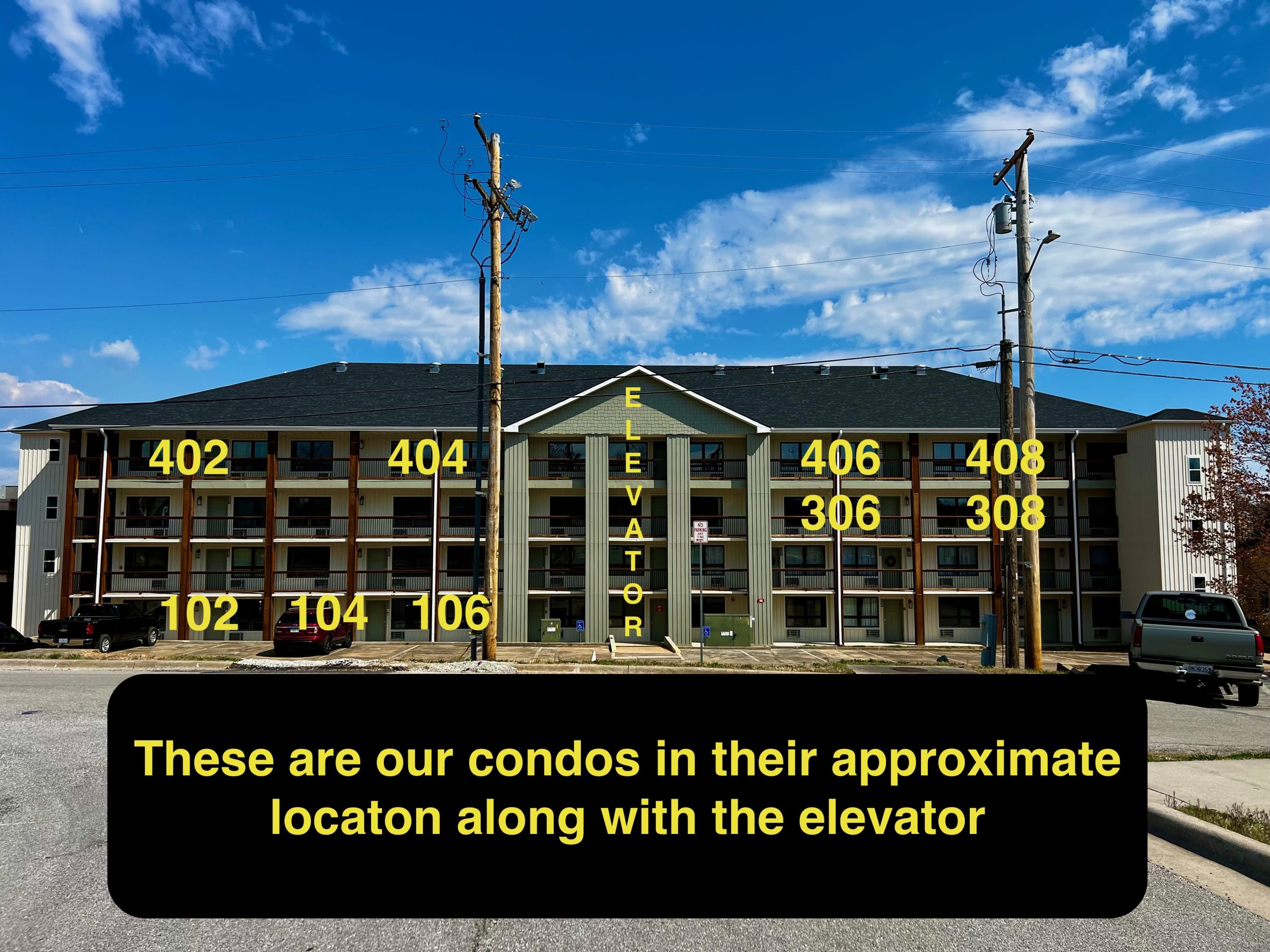 This shows all of our units and the elevator
