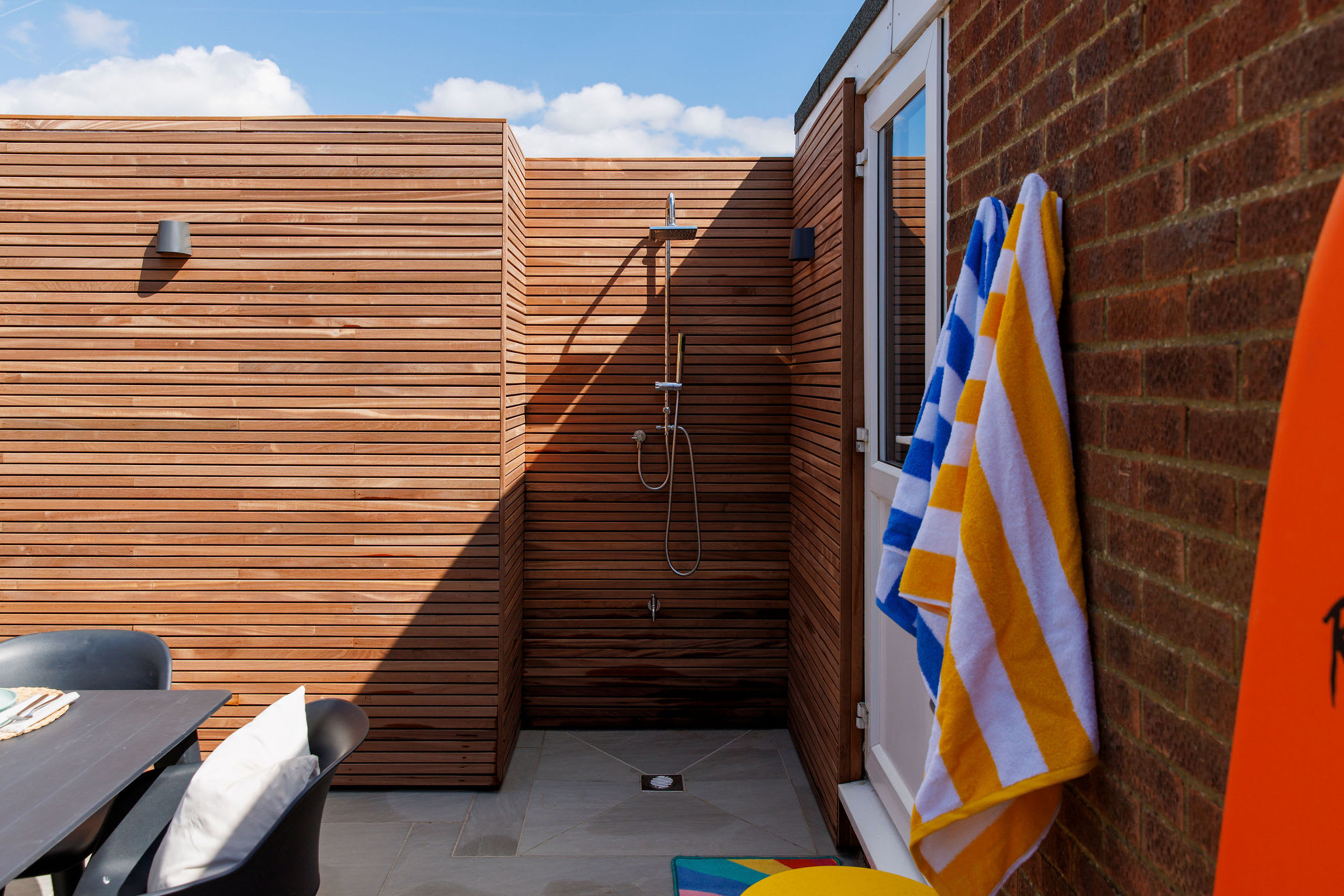Rinse off after a surf or sea swim in the heated outdoor shower.