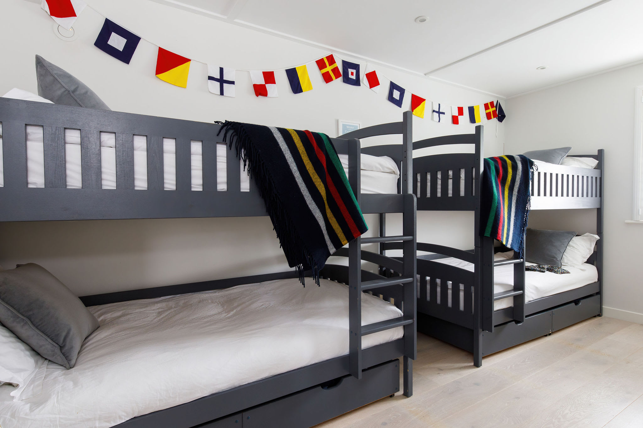 Set sail for adventure in our pirate-themed kids' room! Sleeps 4 in 2 bunk beds
