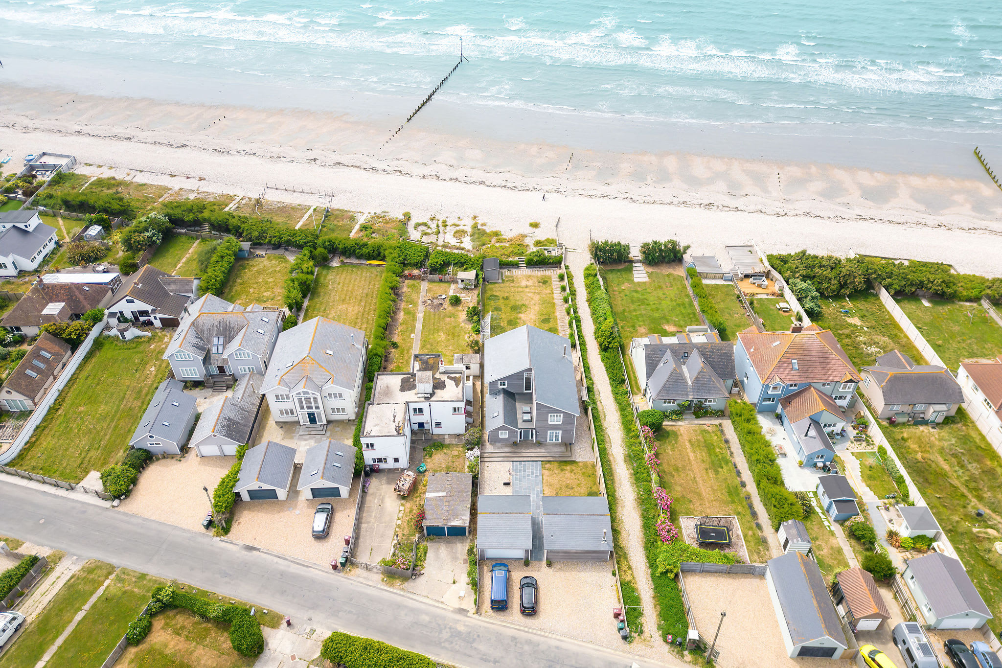 Beach house from the sky