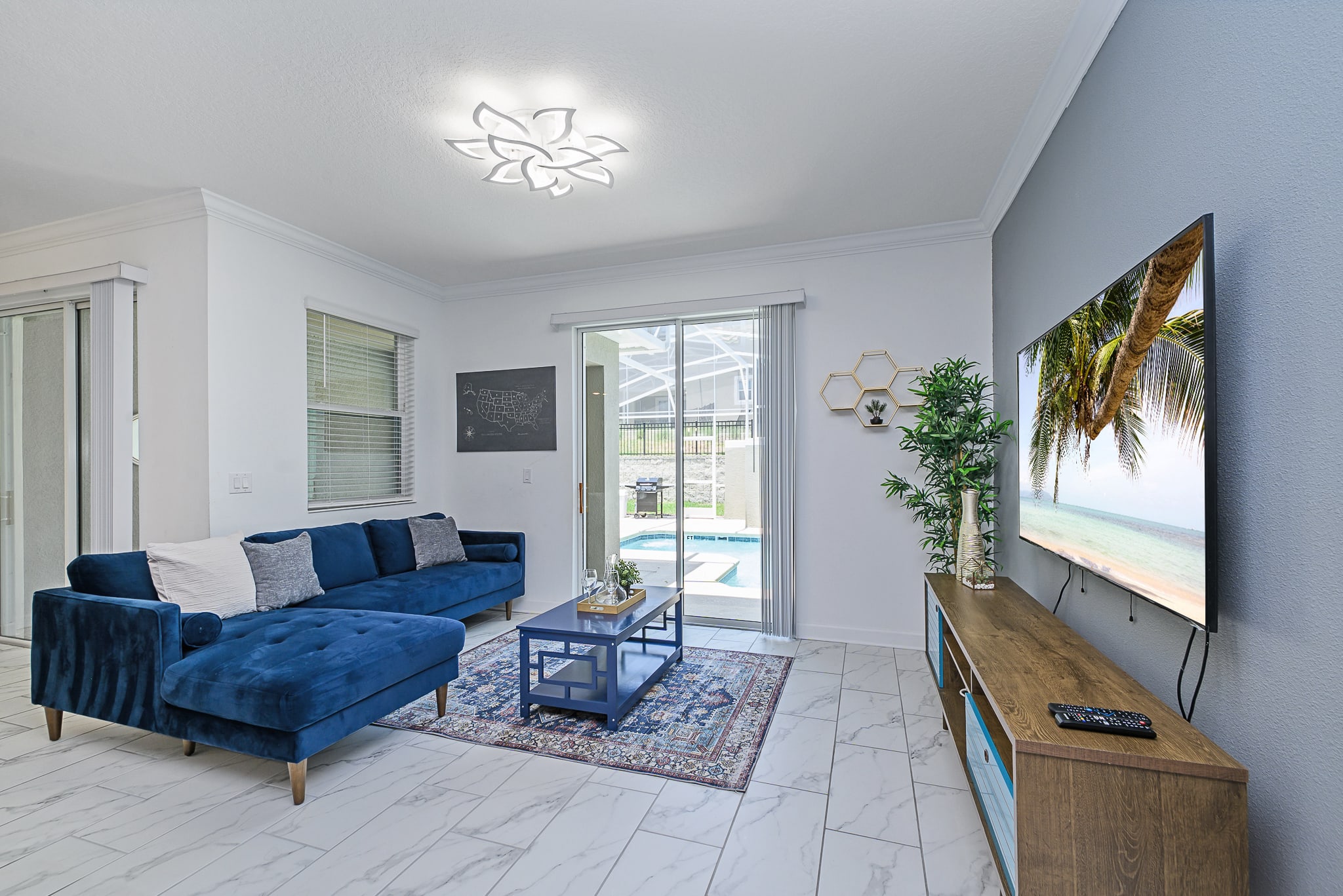 Bright And Spacious Living Room With Plush Furniture