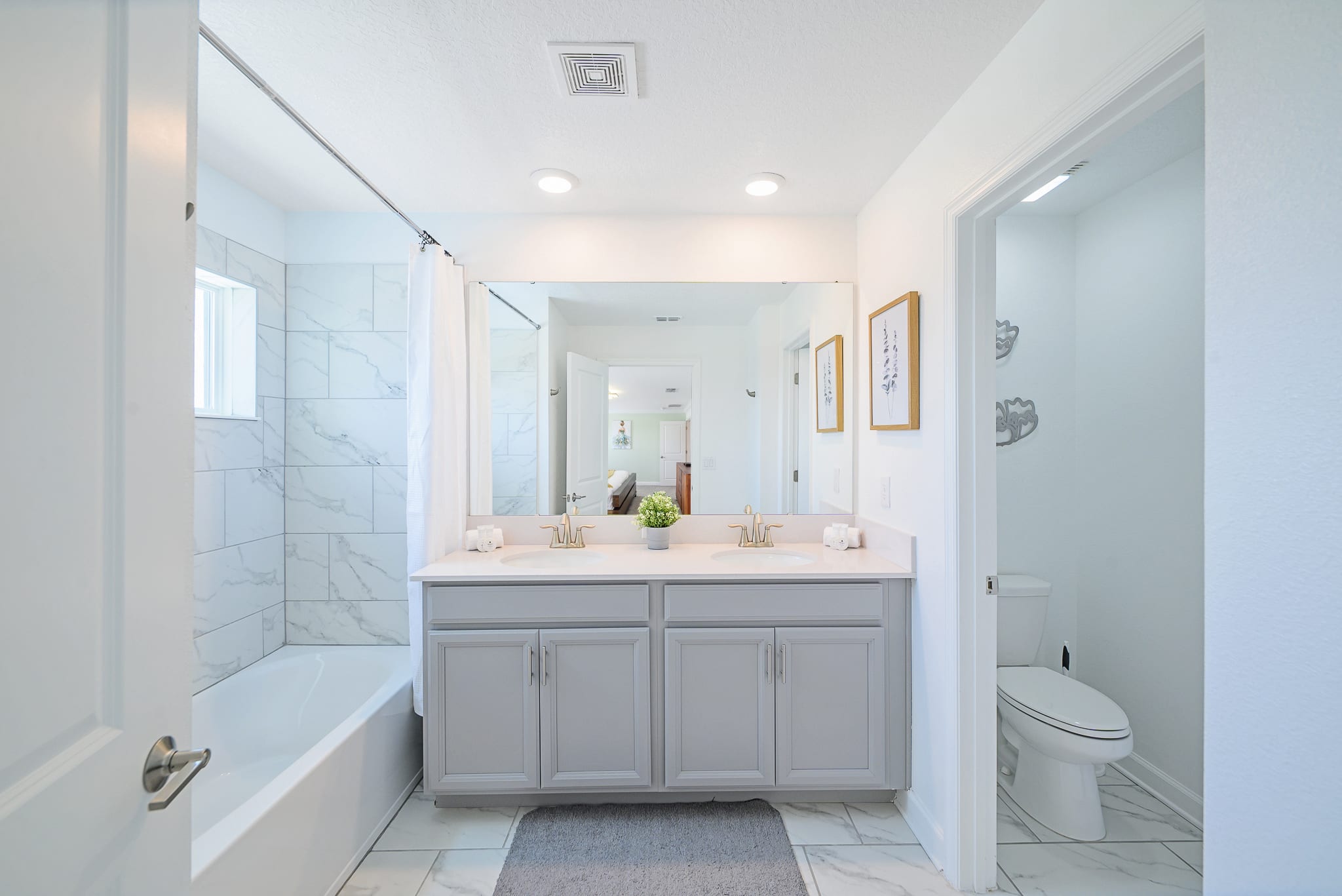 Luxurious Ensuite With Ample Counter Space And Walk-In Shower