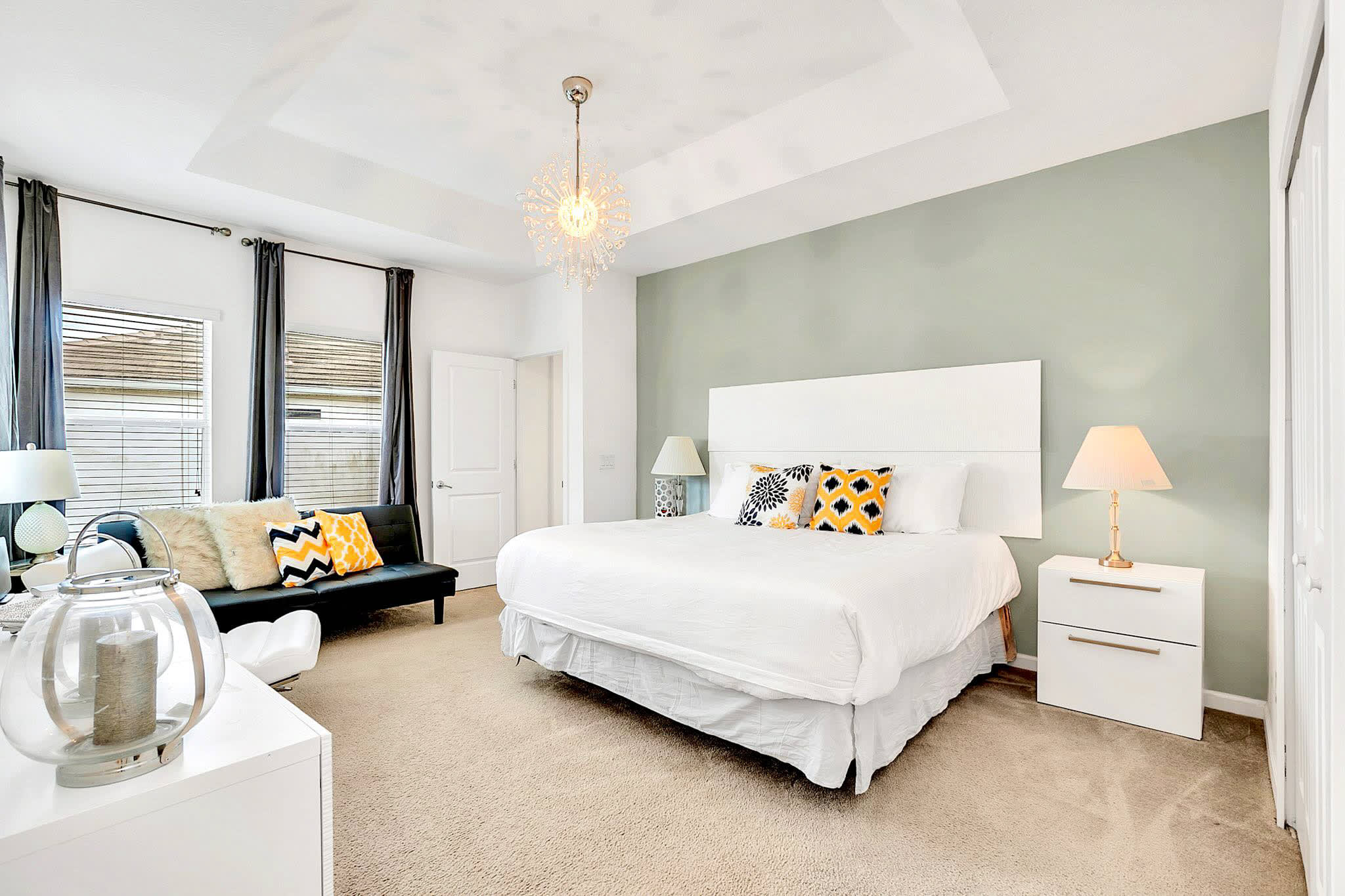 Peaceful Bedroom With Plush Bedding And Natural Light