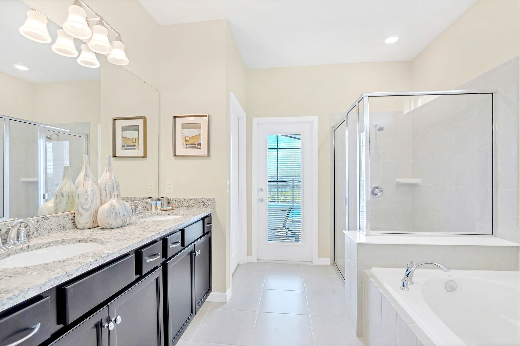 Luxurious Bathroom With Walk-In Shower And Separate Tub