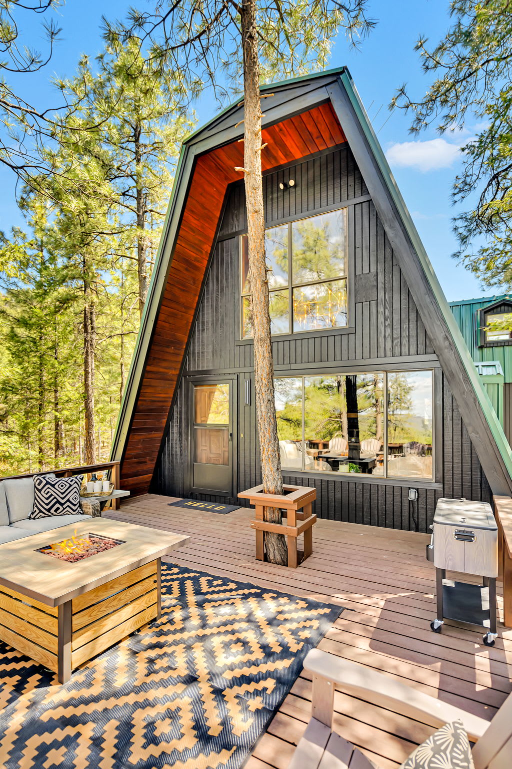 Green Roof A-Frame Endless Views Modern Cabin