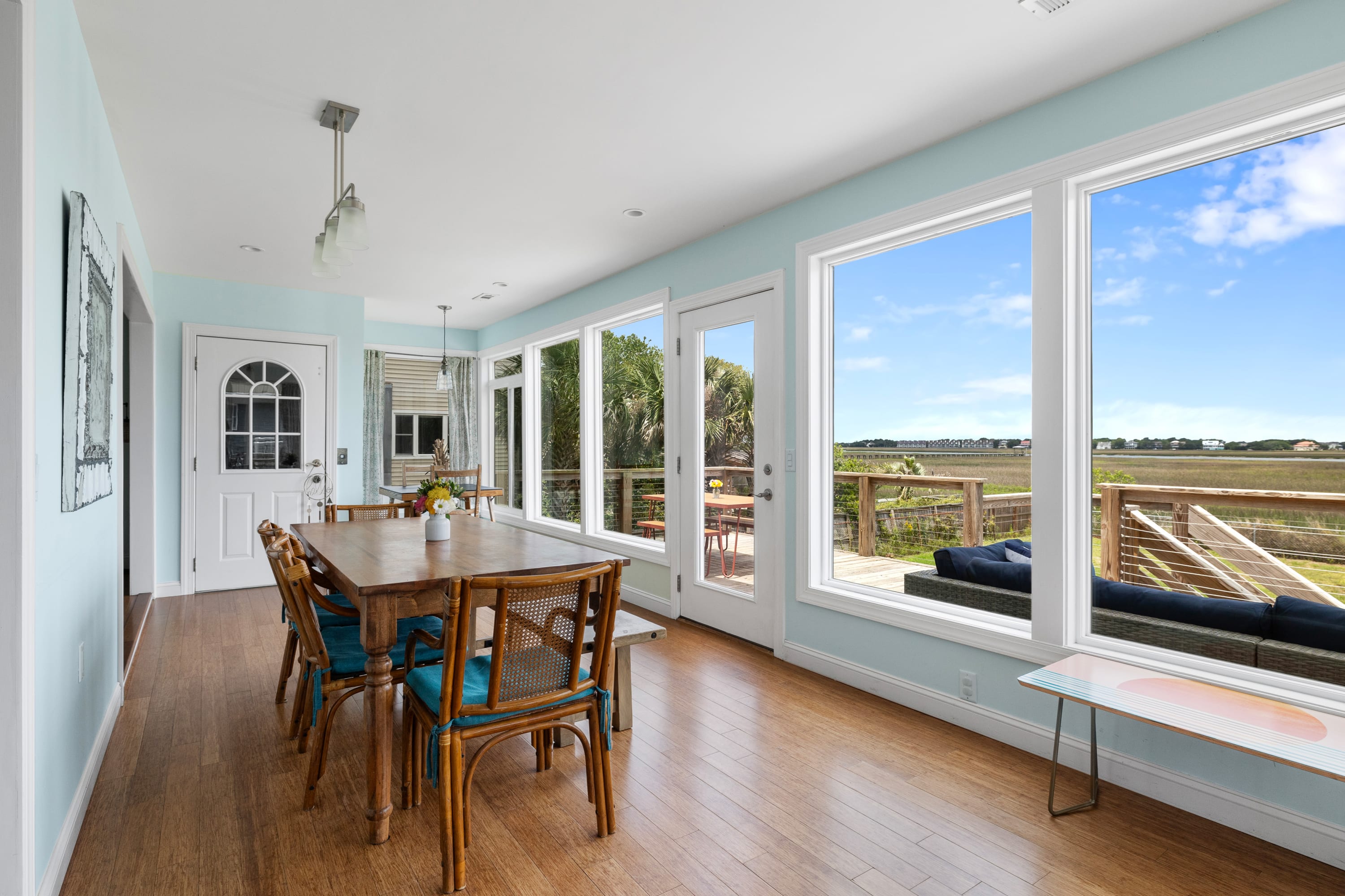 Dining area + additional table and seating for two!