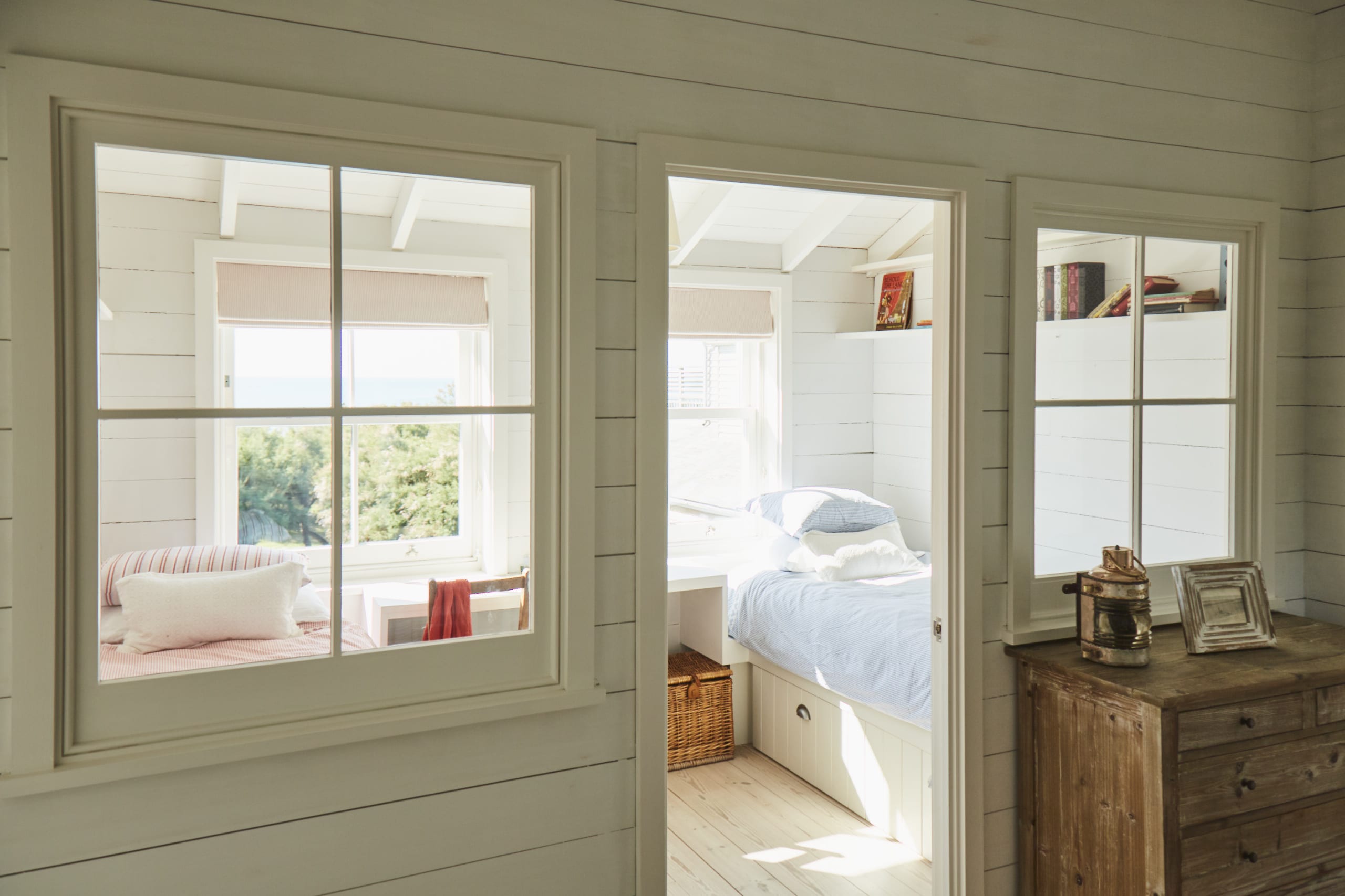 The delightful kids twin bedroom with further sea views