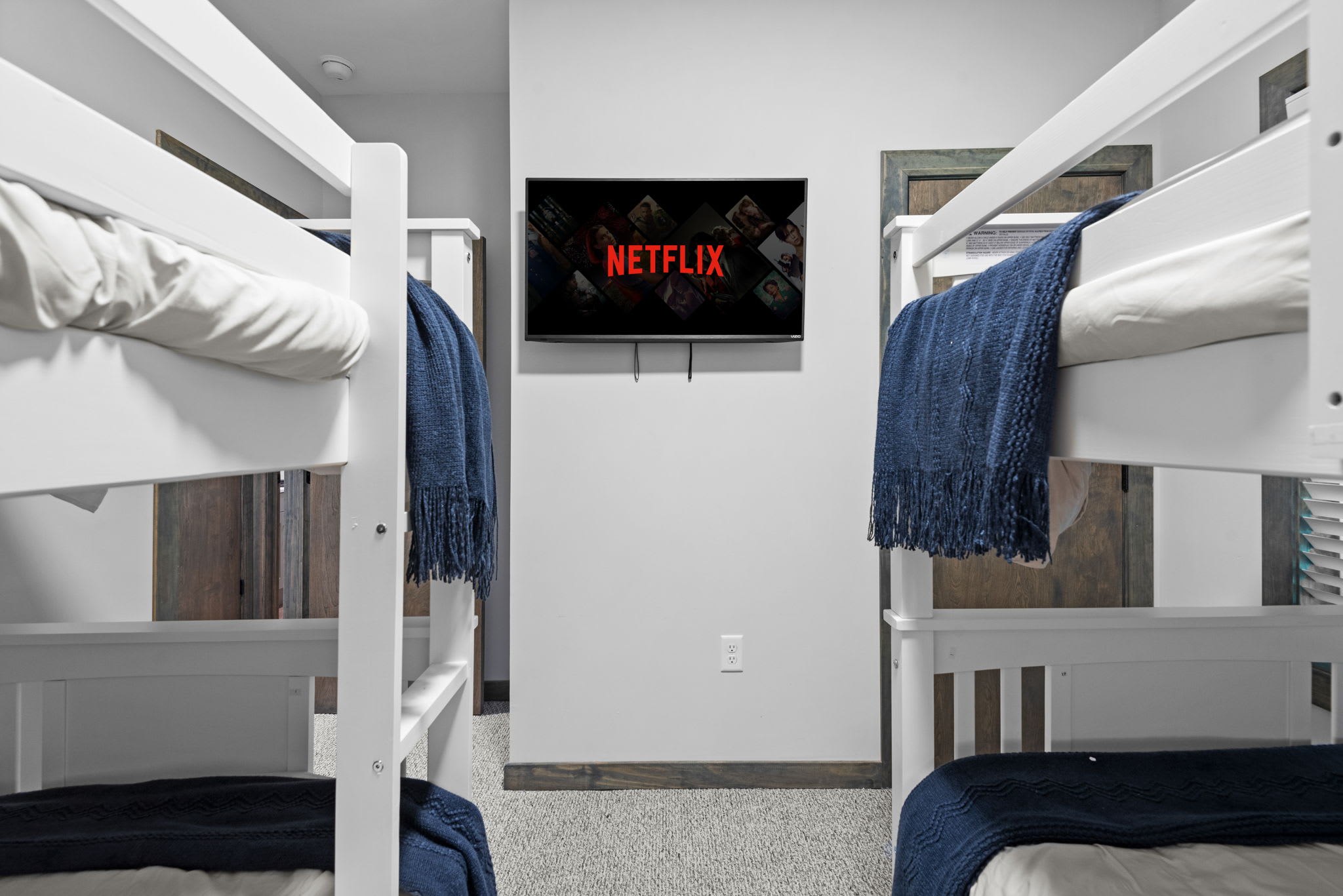 A fun, functional space with Netflix ready to go. Ideal for kids or groups who want to unwind and enjoy a movie from their own bunk.