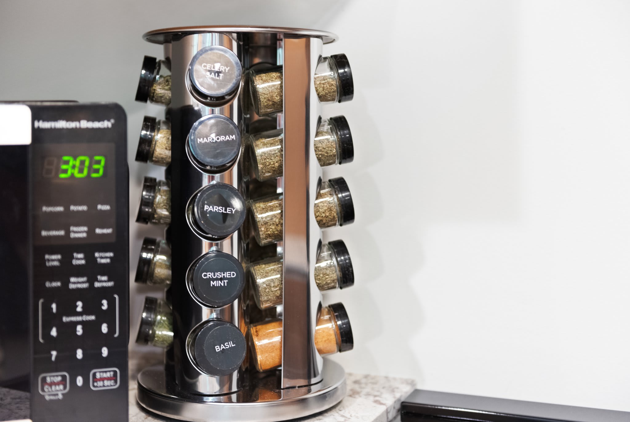 Spice Rack & Microwave Corner – Everything you need to get cooking is right where you need it, from spices to quick heat-ups, it’s all set up for convenience.