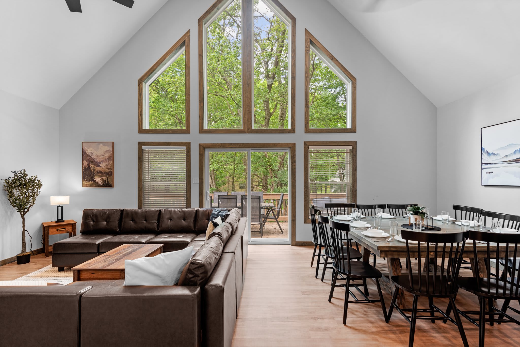Full View of Living & Dining
The heart of the home. This wide shot captures the flow between the kitchen, dining, and living spaces, designed for easy together-time.