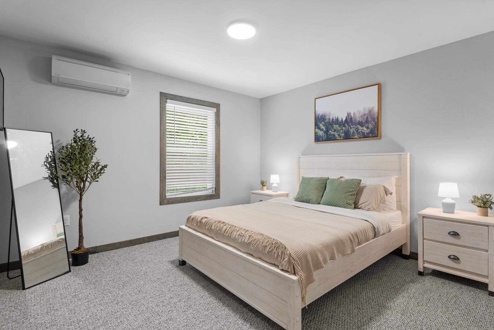 Fresh, minimal, and full of natural light, this bedroom offers everything you need for a quiet night in.