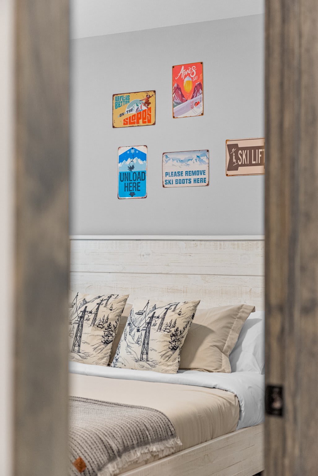 A glimpse into the bedroom with its inviting setup and little touches of personality that make it feel like home.