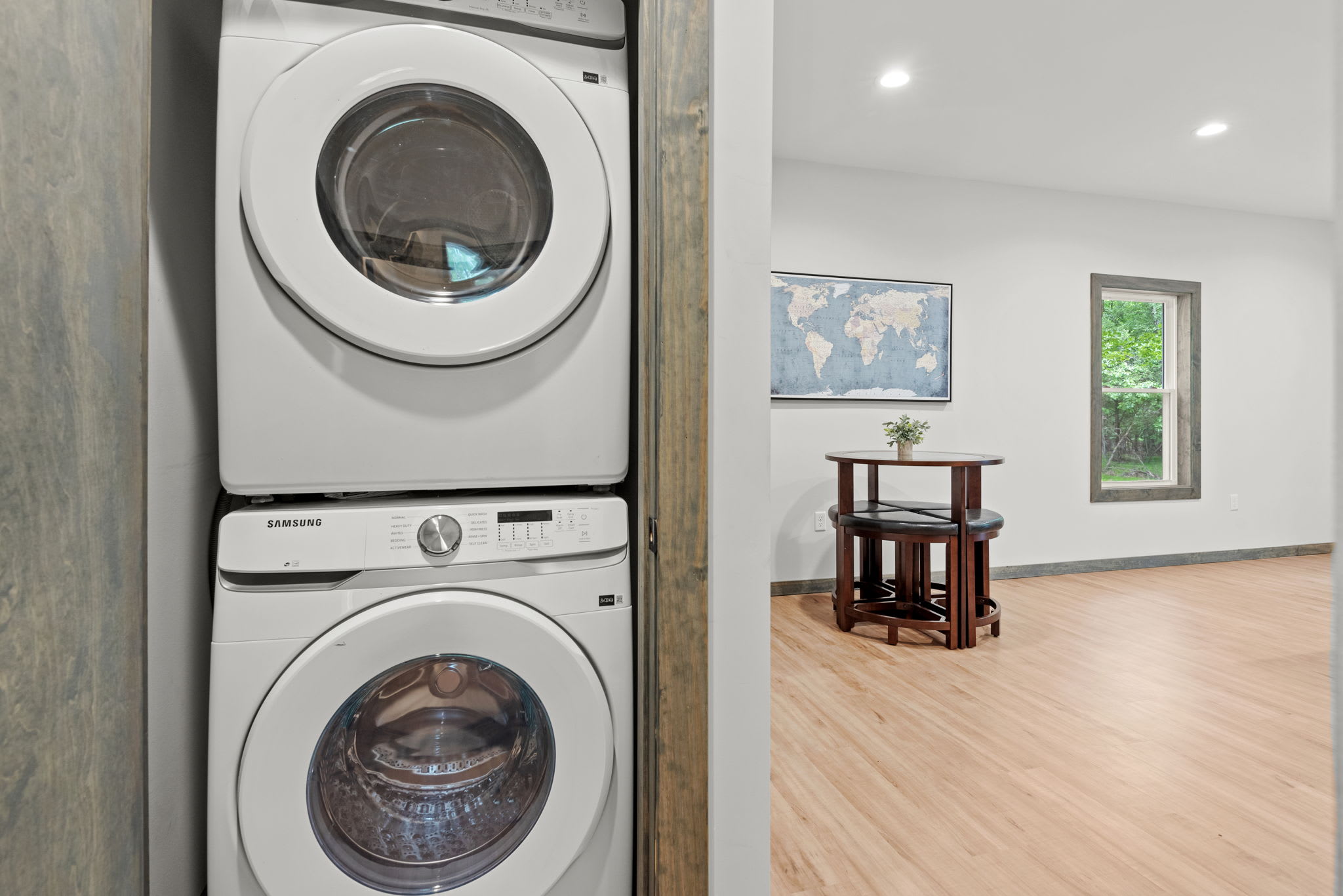 Stacked Washer and Dryer
Tucked away but easy to access, this full laundry setup makes longer stays a breeze.