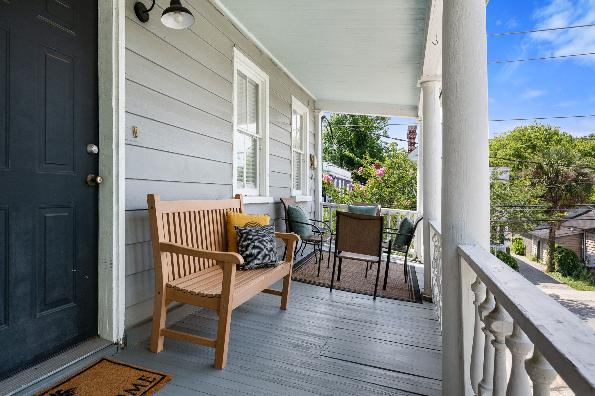 Upstairs private balcony seating for your group