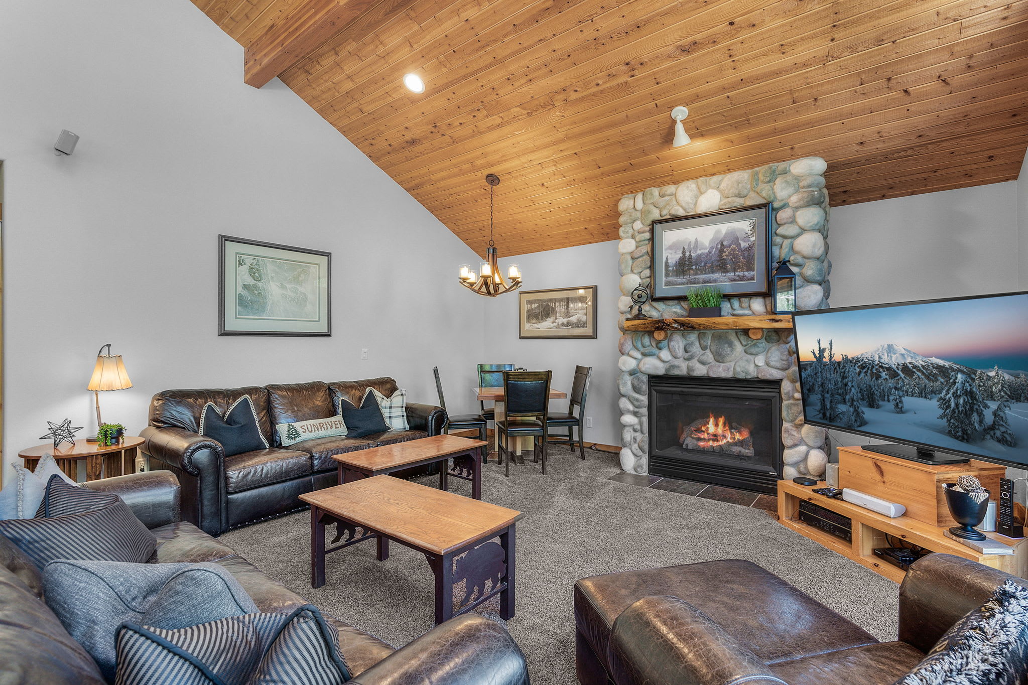 Black Bear Lodge, Open Living Room with Comfy Seating