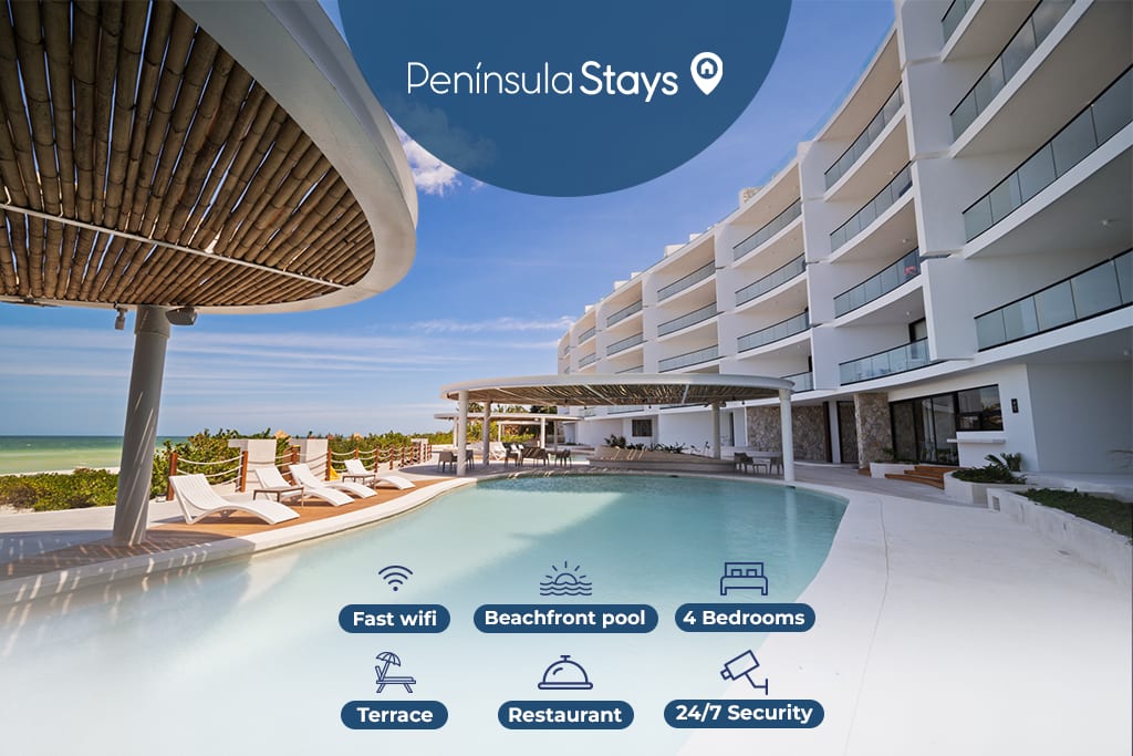 4-Bedroom Beachfront Apartment — San Bruno, Yucatán — vacation rental