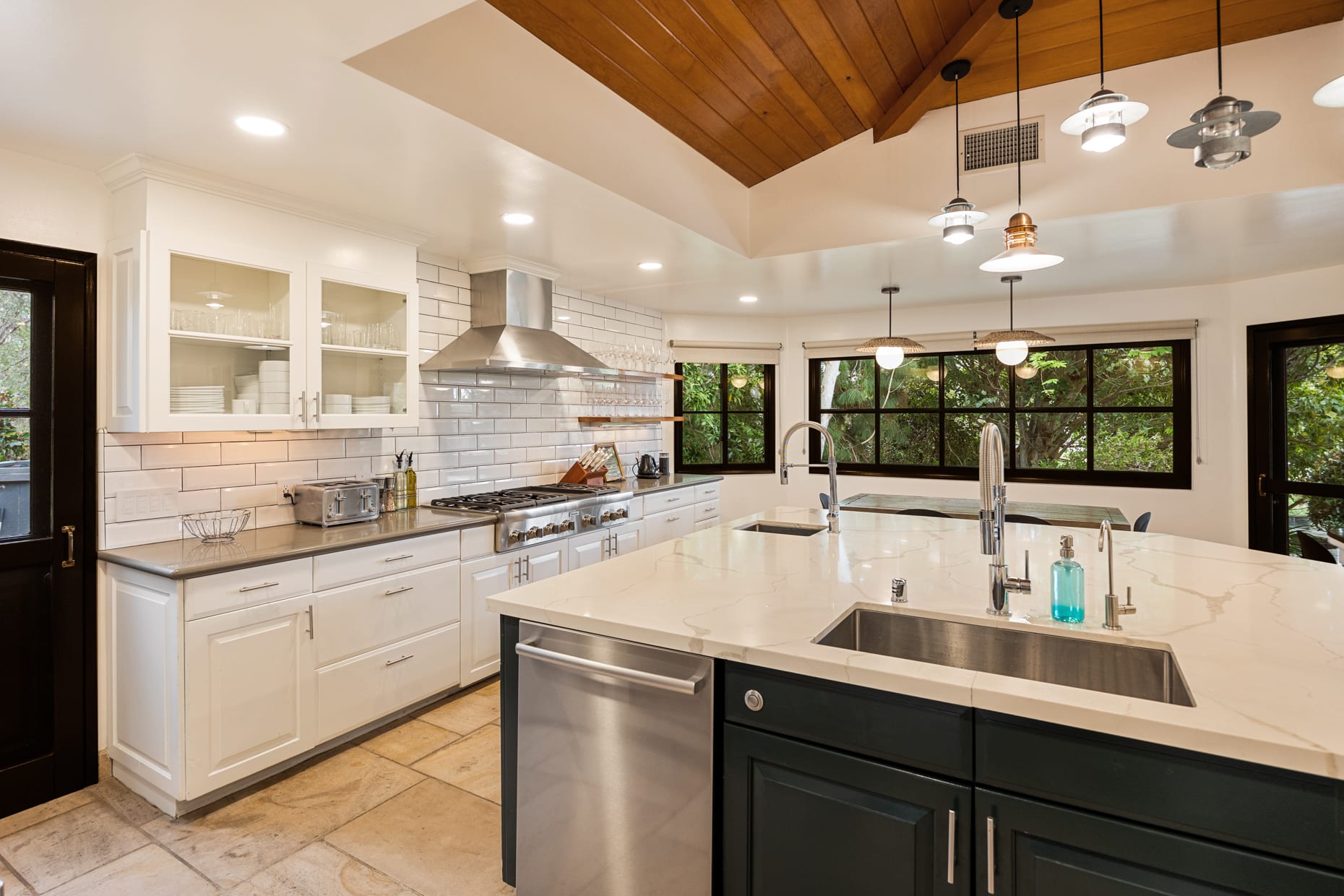 Convenient dishwasher installed for hassle-free cleanups.