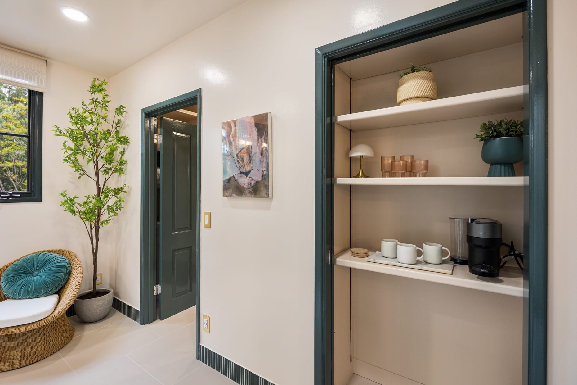 Private in-room coffee and tea station, perfect for a cozy morning or relaxing evening.