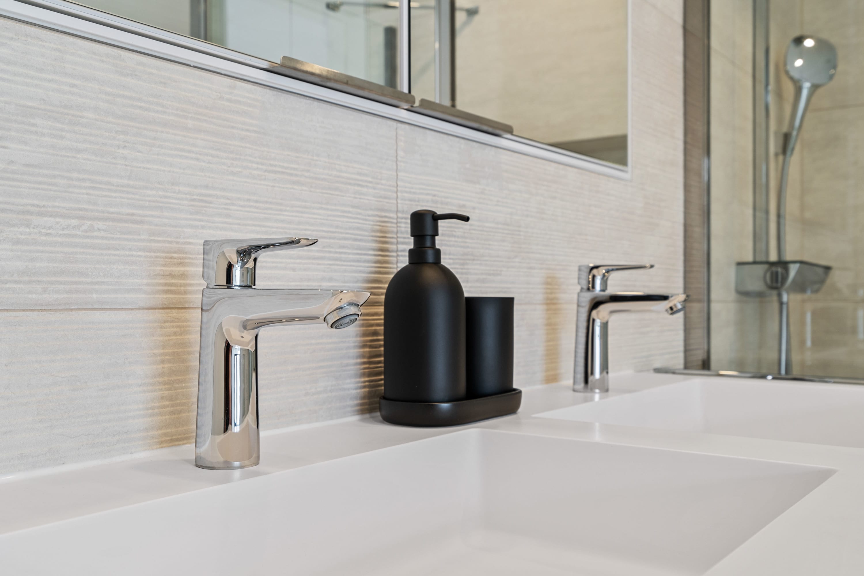 Indulge in the simplicity and elegance of our modern bathroom amenities.