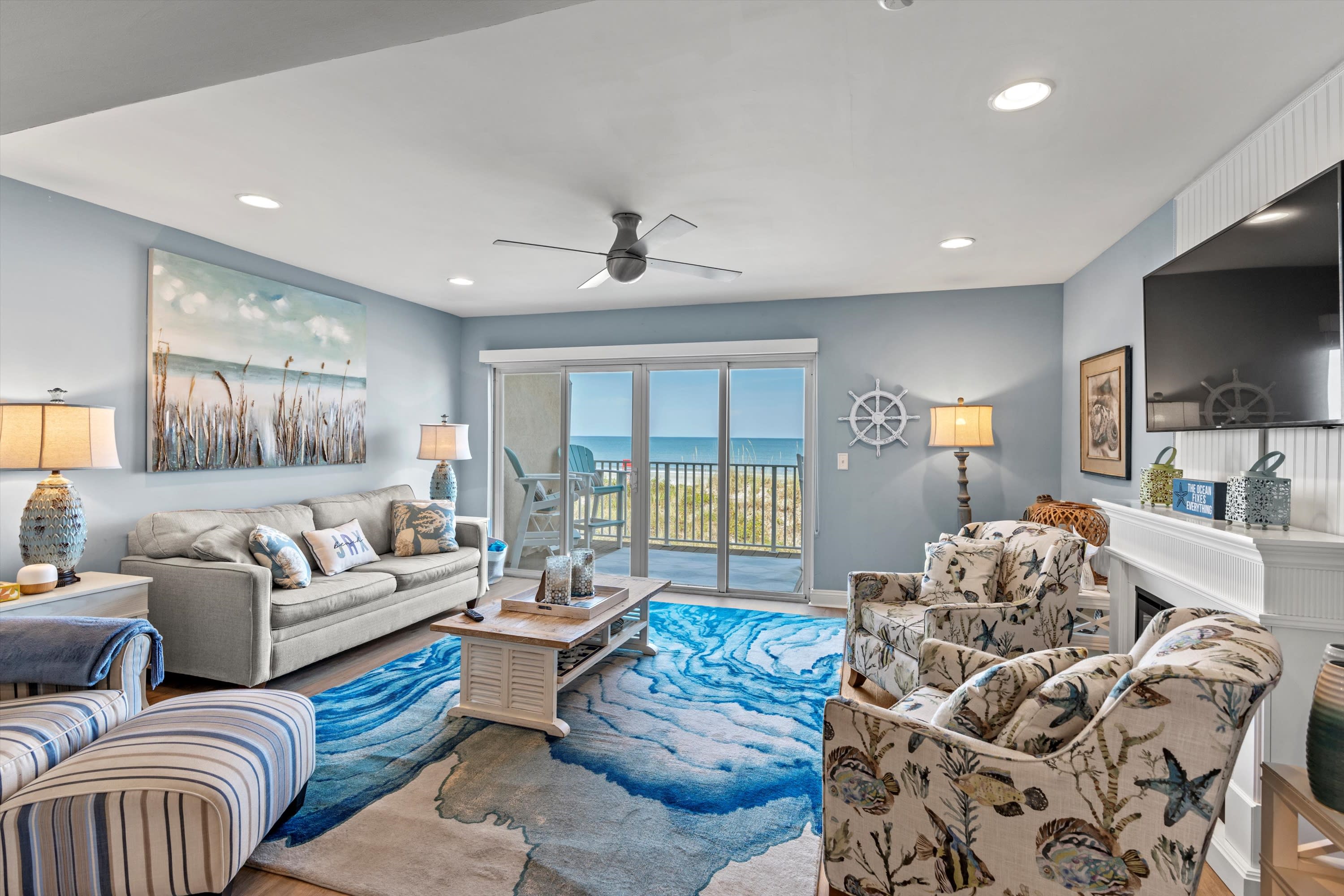 Living room with Ocean View Private Balcony