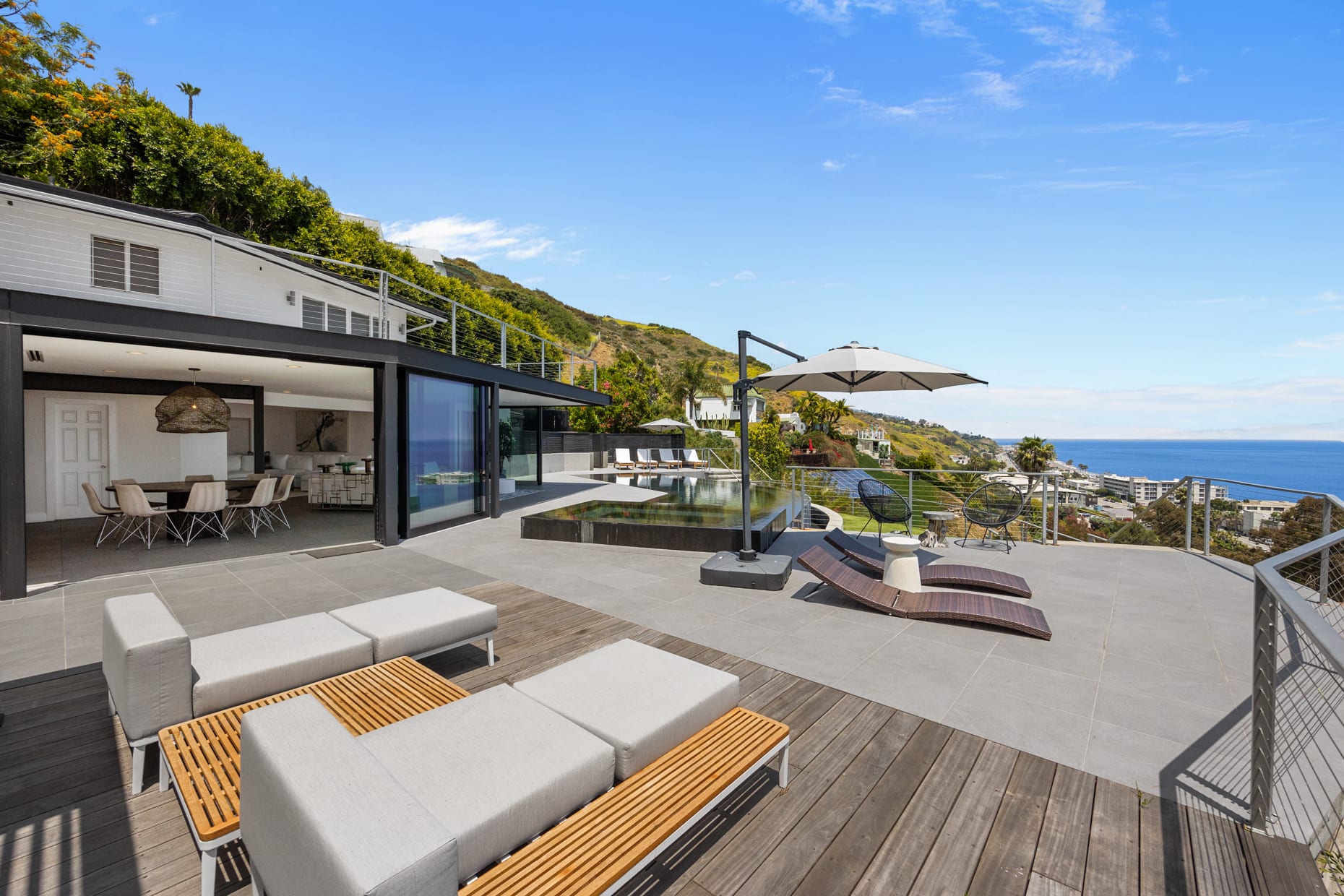Plush seating invites you to relax and soak in the peaceful atmosphere of Malibu.
