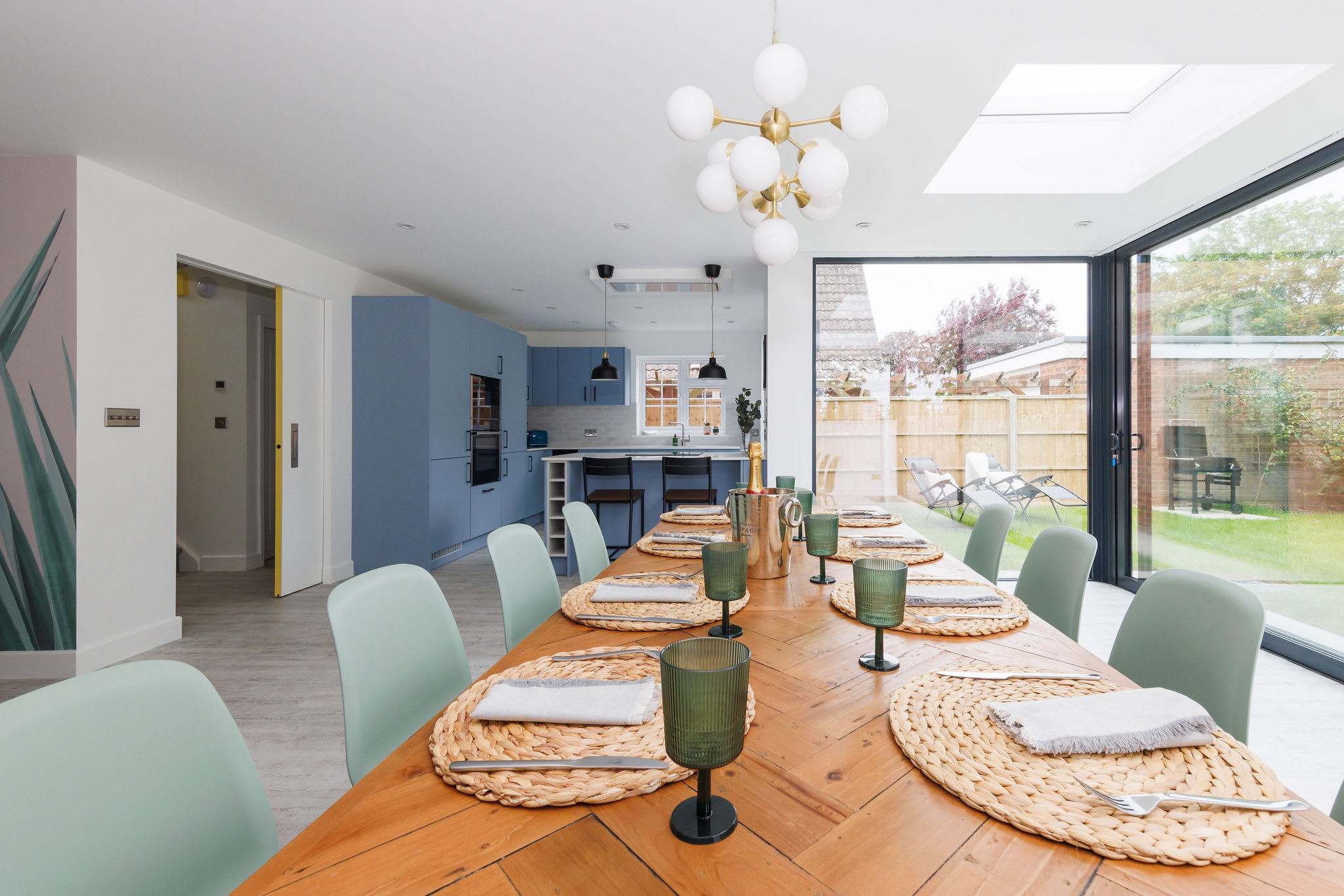 Elegant dining space with indoor-outdoor living