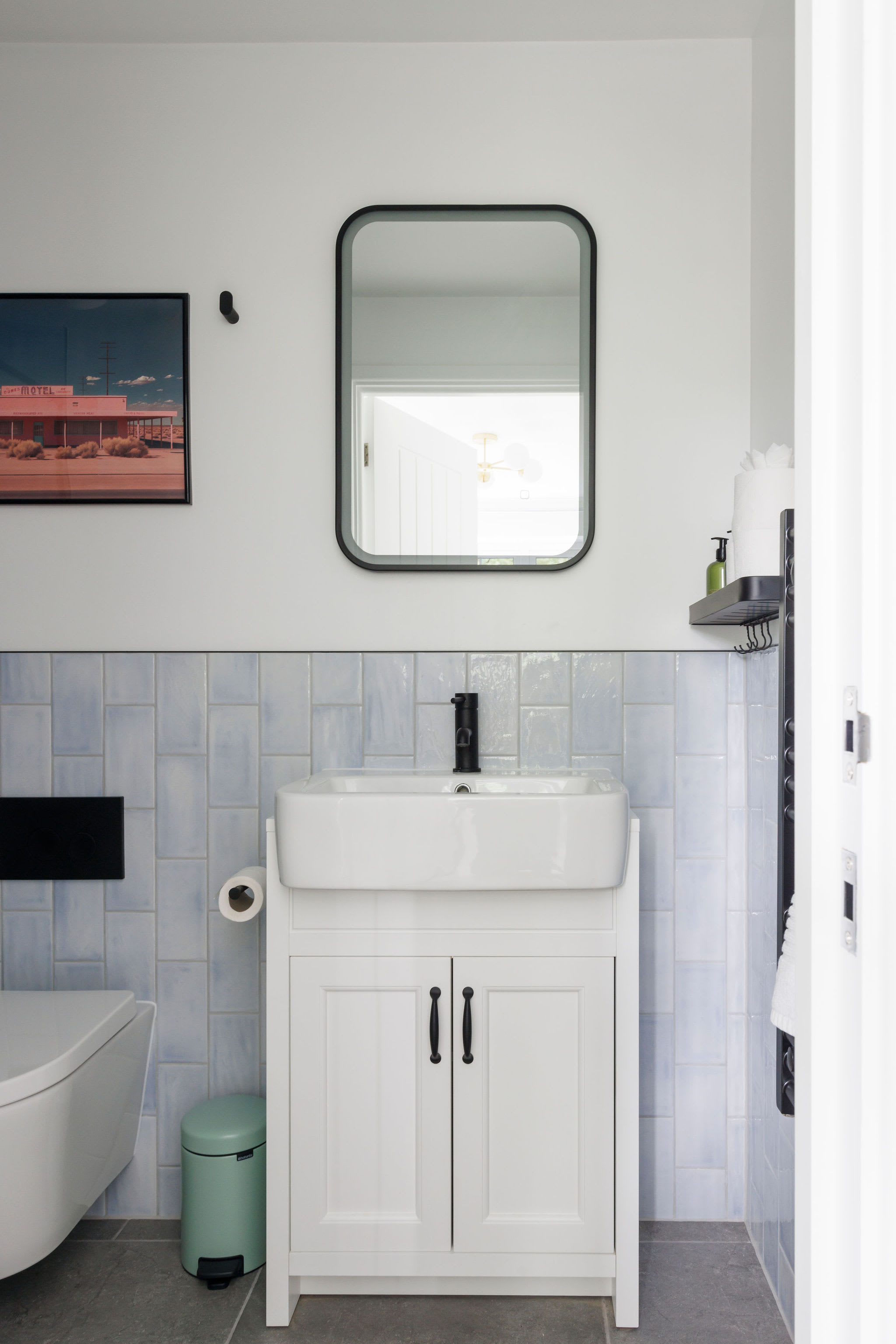 Modern bathroom sink with stylish details and decor