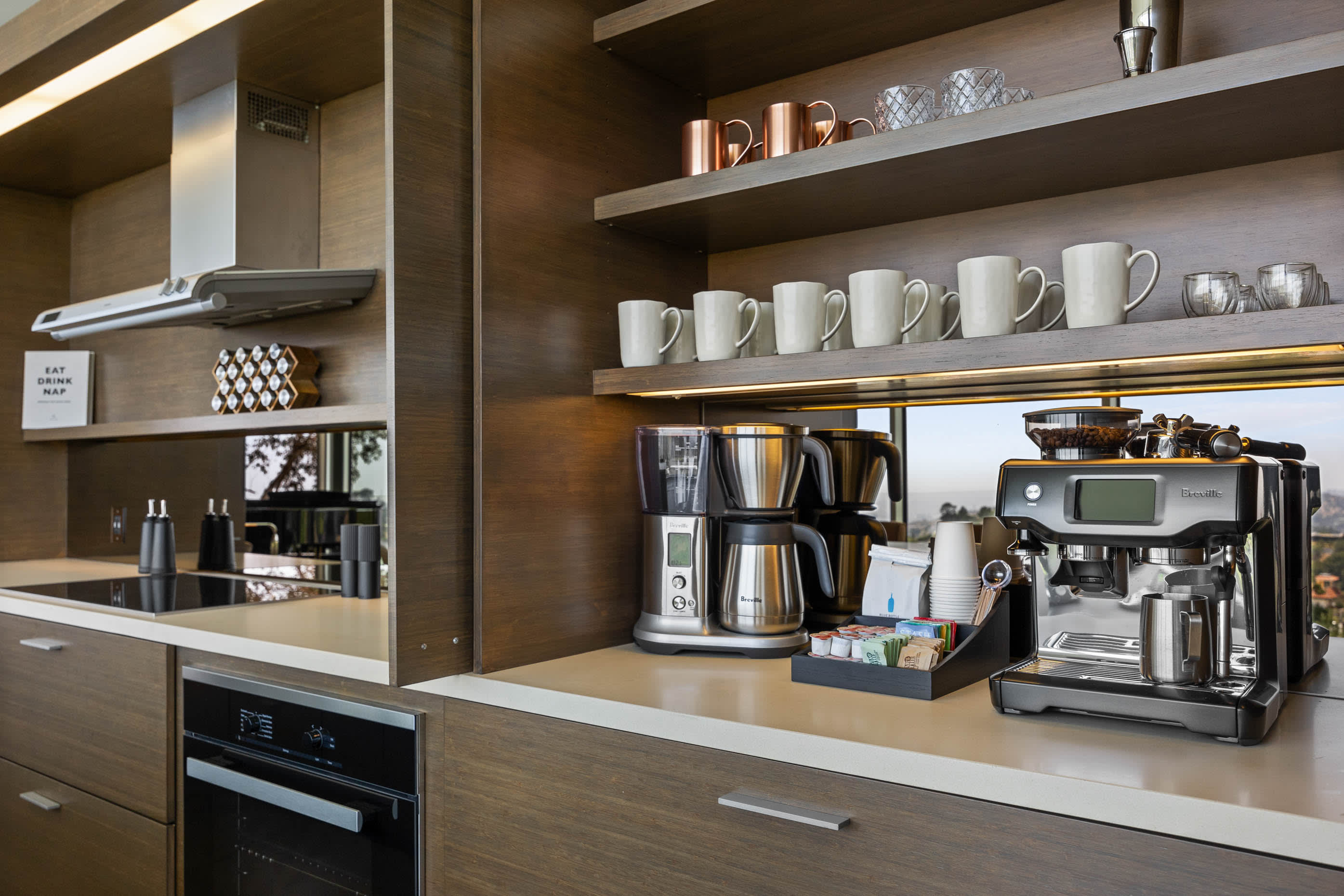Premium coffee and tea station, ensuring a refined and indulgent brewing experience with Nespresso and premium tea selections.