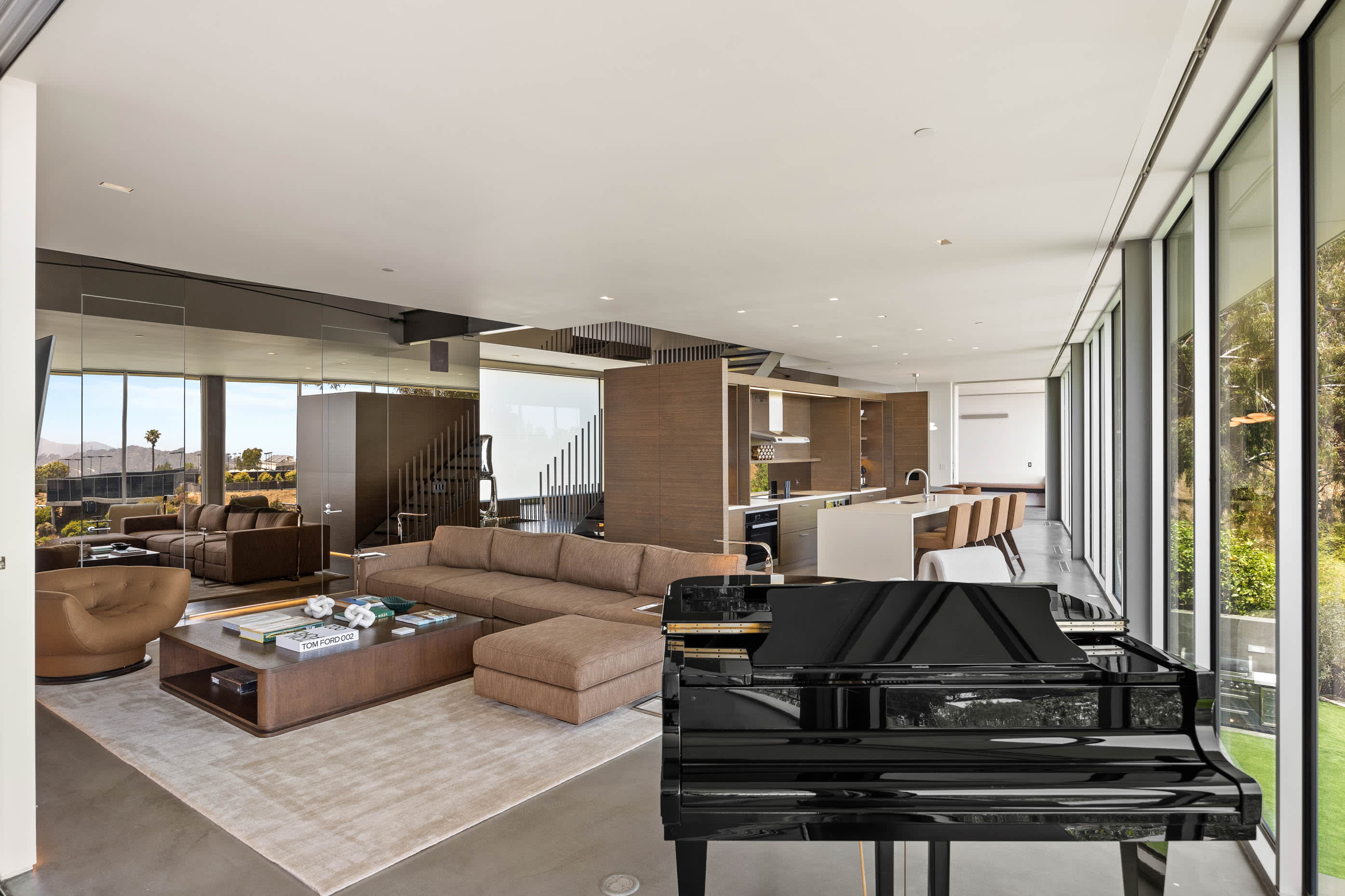Grand piano, enhancing the ambiance with sophisticated musical elegance.